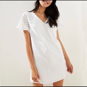 LOFT white eyelet dress the loft NWT sz 12